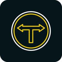 T Junction Vector Icon Design