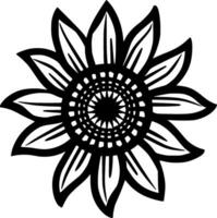 Flower, Black and White Vector illustration