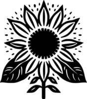 Flower - Black and White Isolated Icon - Vector illustration