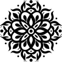 Mandala - Black and White Isolated Icon - Vector illustration