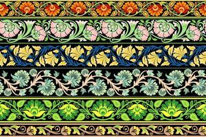 conjunto de floral diseño elementos. sin costura patrones, sin costura fronteras, circulo marco. hermosa para ninguna llanura y elegante elegancia diseños vector ilustración.