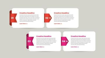 Work process overview infographic text presentation card with abstract ribbon arrow vector