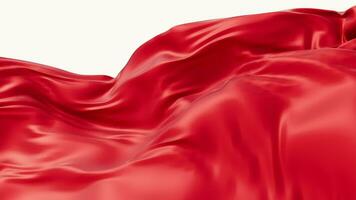 Flowing red wave cloth background, 3d rendering. video