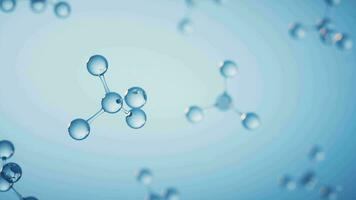 Molecules with blue background, 3d rendering. video