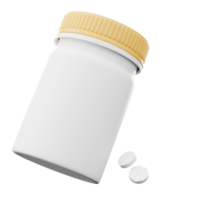 plastic medicine bottle with white pills png