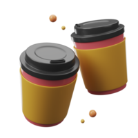 3d illustration of coffee cups png