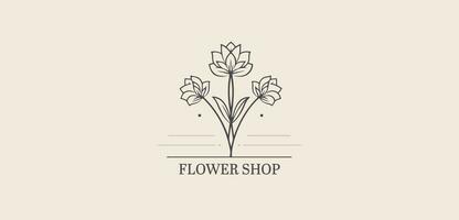 Vector logotype for flower shop, luxury beauty salon, fashion, skincare, cosmetic.