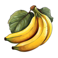 Bananas, Banana, Isolated banana illustration, Banana illustrations, Isolated Banana with leaves png