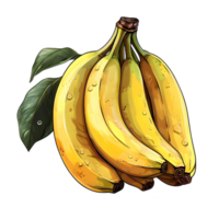 Bananas, Banana, Isolated banana illustration, Banana illustrations, Isolated Banana with leaves png