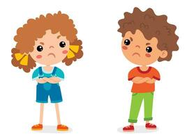 Cartoon Illustration Of Kids Quarrel vector