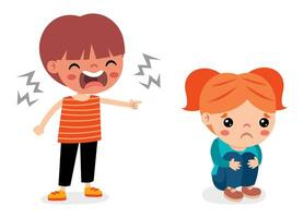 Cartoon Illustration Of Kids Quarrel vector