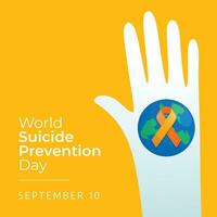 World suicide prevention day design template good for celebration. yellow ribbon design template. flat ribbon design. vector eps 10.