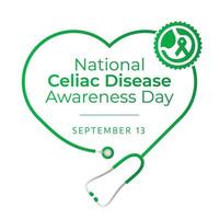 celiac disease awareness month celebration design template. green ribbon design for celiac disease awareness celebrartion. ribbon design template. vector