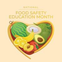 national food safety education month design template good for celebration. flat fruit design. banner template. vector