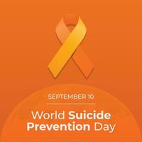 World suicide prevention day design template good for celebration. yellow ribbon design template. flat ribbon design. vector eps 10.