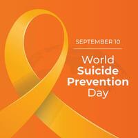 World suicide prevention day design template good for celebration. yellow ribbon design template. flat ribbon design. vector eps 10.