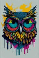 A detailed illustration of Owl for a t-shirt design, wallpaper and fashion photo