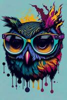 A detailed illustration of Owl for a t-shirt design, wallpaper and fashion photo