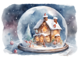 capriccioso Natale neve globo illustrazione ai generato png