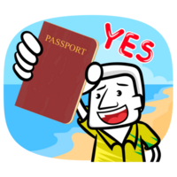 Time to travel white man cartoon gesture png
