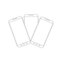 Smartphone line Art one continuous line drawing of the smartphone. Mobile phone line art illustrations vector