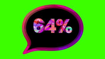 3d Numbers. Percent diagram banner with abstract colorful animated, ready to use for sale, promotion and other video