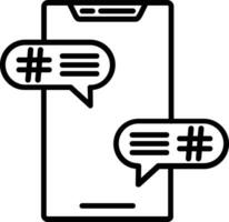 Hashtag line Icon vector