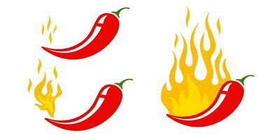 leve, medio y caliente chile pimienta. vector emblemas jalapeño o chile pimientos