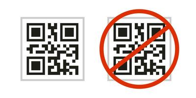 Vector illustration of a set QR code. Stop QR code.