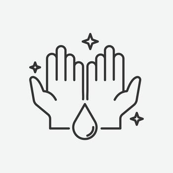 Clean Hands icon vector. Linear style sign for mobile concept and web design vector