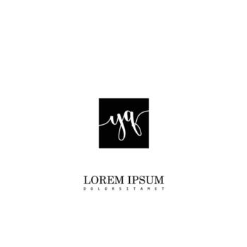 YQ Initial Handwriting In Square Frame Template Design vector