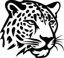 leopardo, negro y blanco vector ilustración