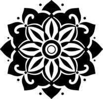 Mandala, Black and White Vector illustration