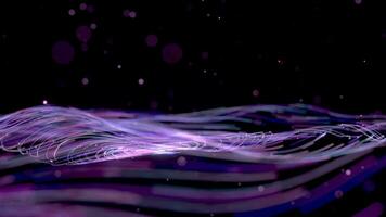 púrpura curva líneas vórtice, fantasía fondo, 3d representación. video