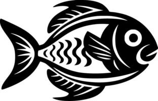 Fish - Black and White Isolated Icon - Vector illustration