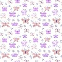 Seamless pattern with funny butterflies, vector pattern for baby textile, wrapping paper and scrapbooking
