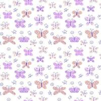 Seamless pattern with funny butterflies, vector pattern for baby textile, wrapping paper and scrapbooking