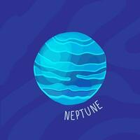 Planet of solar system cartoon, Neptune. Vector illustration