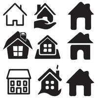 House Icon Set. Home vector illustration symbol.