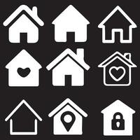 House Icon Set. Home vector illustration symbol.