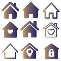 House Icon Set. Home vector illustration symbol.