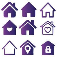 House Icon Set. Home vector illustration symbol.