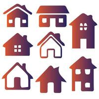 House Icon Set. Home vector illustration symbol.