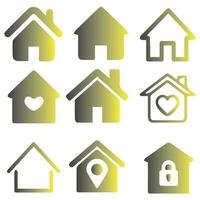 House Icon Set. Home vector illustration symbol.