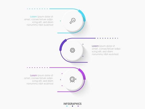 Vector Infographic label design template with icons and 3 options or steps. Can be used for process diagram, presentations, workflow layout, banner, flow chart, info graph.