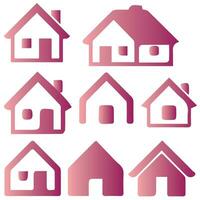 House Icon Set. Home vector illustration symbol.