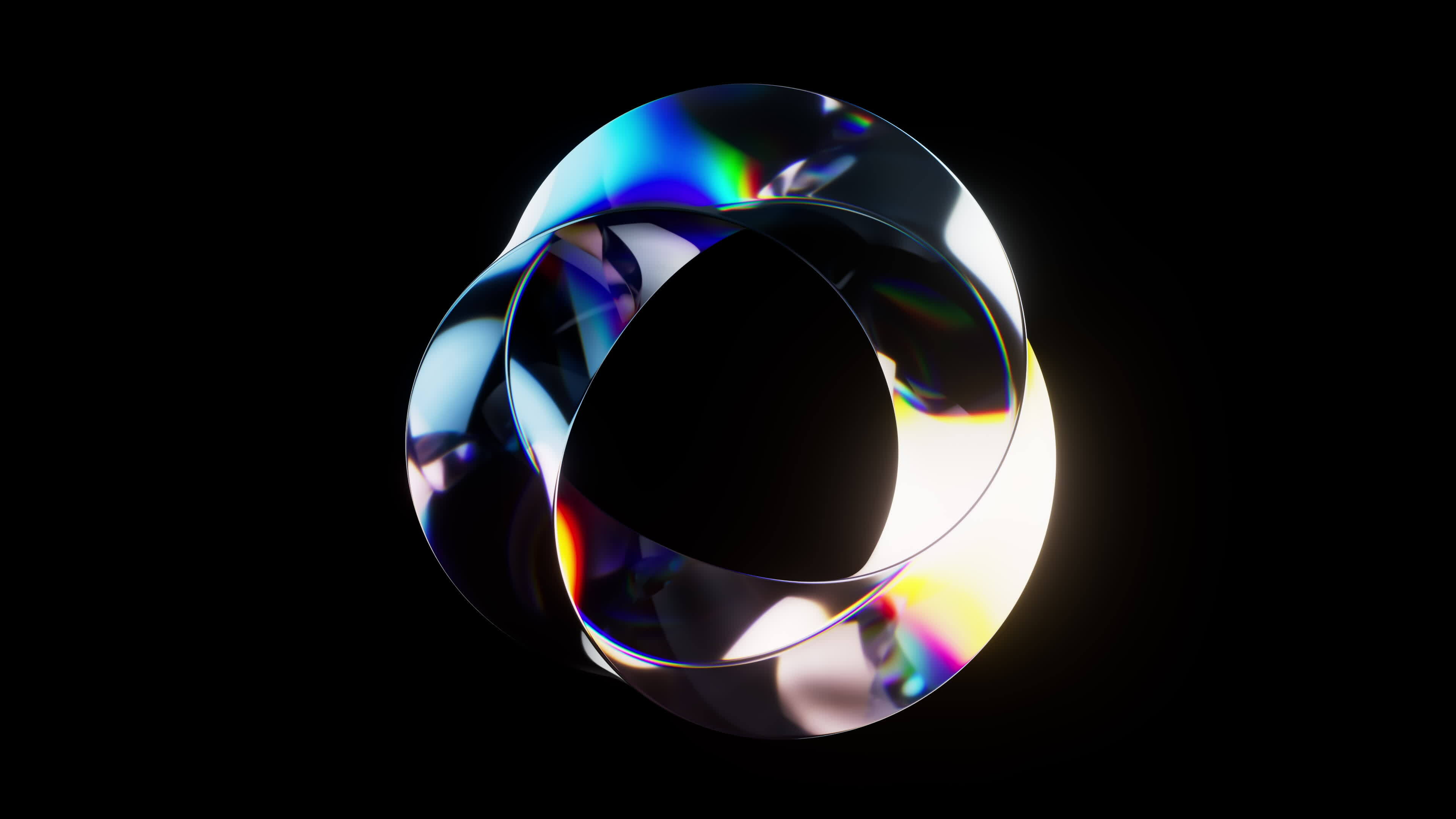 Loop rotation of colorful curve glass with dispersion, 3d