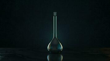 Loop conversion of chemistry glassware with dark background, 3d rendering. video