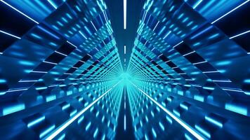 Dark tunnel with glowing light illuminated, 3d rendering. video