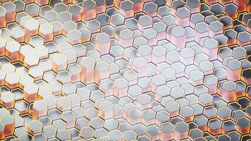 Metallic hexagon material background, 3d rendering. video